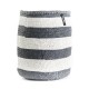 White and grey stripe MIFUKO basket