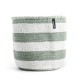 White and green stripe MIFUKO basket