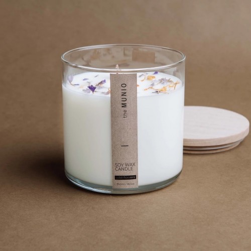Wild Flowers Glass Candle